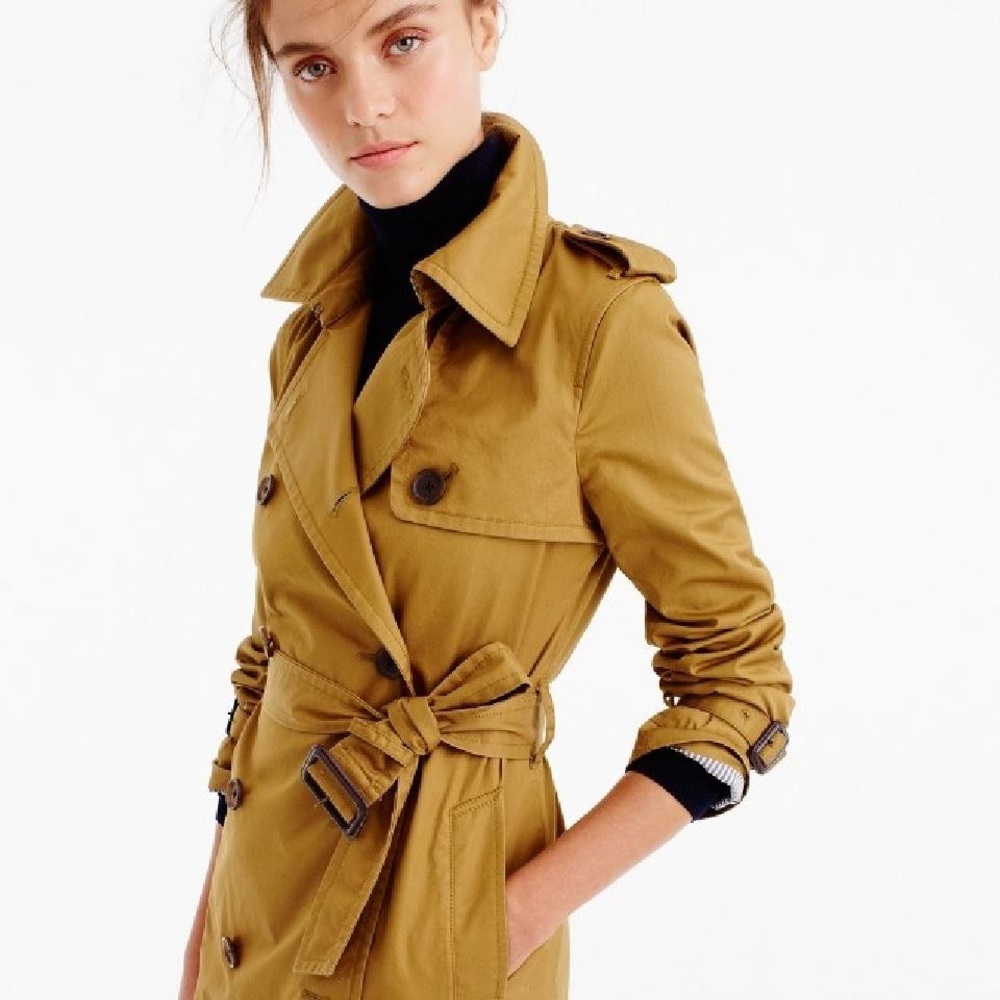 J. Crew City Trench Coat in Nut Brown Camel Sz 6😍